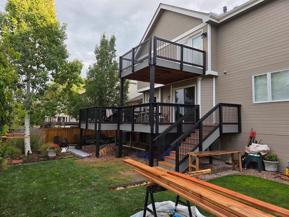 From a two story deck to a finished tile shower