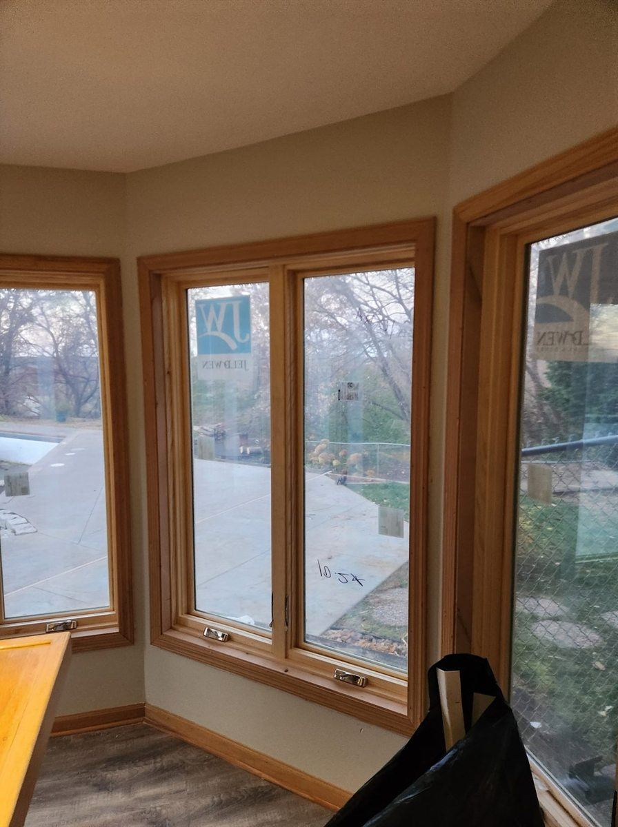 New wood windows and trim inside, by New West Co