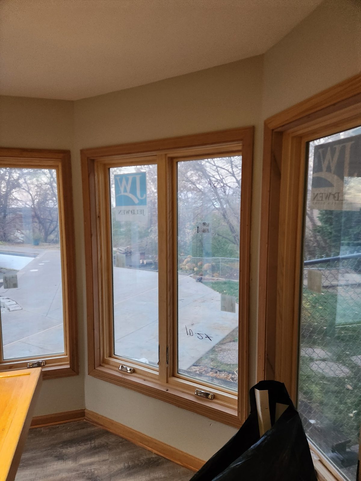 New wood windows and trim inside
