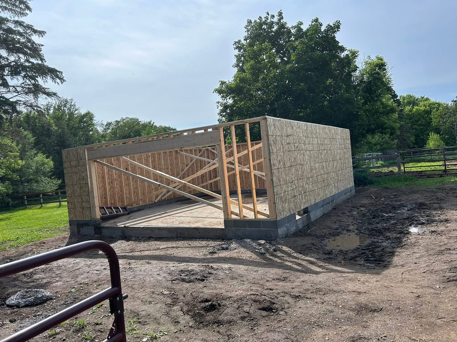 Garage wall framing, by New West Co